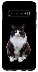 Galaxy S10 Cute Tuxedo Stan Cat Love and Peace Case