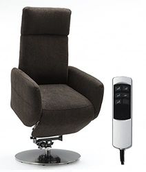 CAVADORE Cobra - Sillón para televisión con 2 Motores eléctricos y batería (función Relax, función reclinable, ergonomía L, 71 x 112 x 82, soporta hasta 130 kg), Color Gris