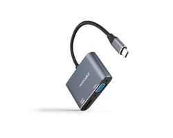 Watio Wave Converter – 15 cm USB-C naar HDMI/VGA converter maakt meerdere verbindingen mogelijk, compact en licht, ideaal voor moderne apparaten*