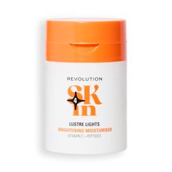 Revolution Skin, Lustre Lights Vitamin C & Peptides Brightening Moisturiser, 3-in-1 Illuminating Face Cream & Primer, Vegan & Cruelty-Free, 50ml