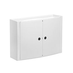 Tatay Armário plástico horizontal, branco, 2 portas sem maçanetas e prateleira interior removível.