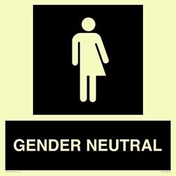 Non-gender specific in black panel Sign - 400x400mm - S40