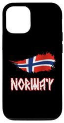 Carcasa para iPhone 14 Diseño de bandera de estilo nórdico antiguo de Noruega