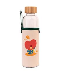 Grupo Erik Botella agua cristal BT21 Tata - Botella cristal 500ml : Botella agua niños | Botella termica 500ml - Botellas de agua con funda protectora