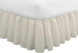 FRESH IDEAS Bedding Ruffled Bedskirt, Classic 14” drop length, Gathered Styling, King, Ivory (Model: FRE30114IVOR04)