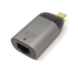 System-S Adaptateur LAN RJ45 Femelle vers USB 3.1 Type C mâle câble Gris