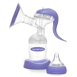 Lansinoh Manual Breast Pump Single Breastfeeding Milk Breastpump, ComfortFit Breast Cushion, Let-Down and Expression Customisable Pumping Modes, Convenient & Portable Travel