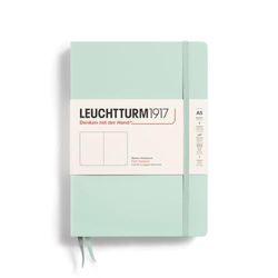 LEUCHTTURM1917 367258 Notebook Medium (A5), Hardcover, 251 Numbered Pages, Mint Green, Blank