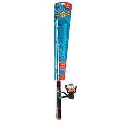 Shakespeare Kosmisk spinnkombination, kombinerat fiskespö och rulle, spinnkombinationer, barnfiskespö och rulle – barnredo att fiska med linje, unisex, orange, 1,40 m | 10-35 g