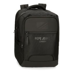 Pepe Jeans Bromley Laptop Backpack Black 31x44x15cm Polyester 20.46L, Black/White, One Size, Laptop Backpack