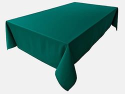 Högkvalitativ bordsduk, bordslinne av 100 % bomull, kollektion, koncept, färg och storlek valbar (bordsduk – 150 x 300 cm, grangrön)