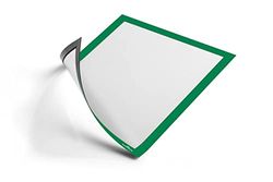 Durable DURAFRAME Magnetic Frame | A4 Green | Pack of 5 | Document Frame for Professional Internal Signage | Magnetic Attachmen