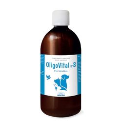 Oligovital N°8 - Oligoéléments pour Animaux - Etat Général & Beauté du Poil - 500 ML - Bioligo