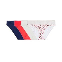 VARIANCE Lingerie Les Cotons damesondergoed (3 stuks), Bedrukt/Ivoire/Rouge/Marine, 34-36