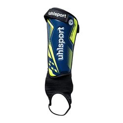 uhlsport Tibia Plate Pro, Unisex-ungdom fotboll skenskydd, azul marino/amarillo fluo, XS