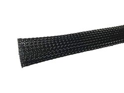 RS PRO kabelslang svart PET för kabel Ø 5 mm till 12 mm, längd 15 m flätad töjbar, rulle 15 meter