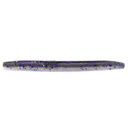 Yamamoto Senko Fiskebete, 10 cm, 10-pack, grå (Smoke) med lila flagor och hologramflagor samt pärlblå laminerad del
