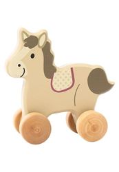 Sterntaler- Holzspielzeug hergestellt aus FSC 100%-zertifiziertem Holz, langlebig und umweltfreundlich. Diseño de Animales Juguete de Rodillo de Madera Sunny, Multicolor, colorato (3402534)