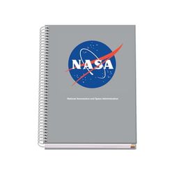 DOHE - Cuaderno A5 Cuadriculado - Encuadernación Espiral, 100 Hojas de 90 g/m², Cuadrícula 5 mm, Tapa Dura, NASA Grey, Material Escolar - Gris