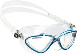 Cressi Planet Swim Goggles - Óculos de natação premium anti-névoa máscara 100 % anti-UV, transparente/azul/branco