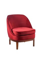 ISOTTA - RED ARMCHAIR WITH BASE IN WOOD