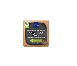 NIVEA Naturally Clean Gezichtspeeling, solide dieptereiniging, 75 g, 100% natuurlijke peeling met actieve kool en citroenzuur, reiniger met veganistische formule