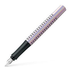 Faber-Castell 140844 - Stylo-plume Grip Edition Glam, plume M, couleur : Pearl