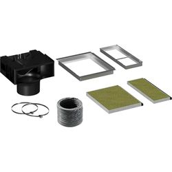 Siemens LZ11KKI16 Clean Air Plus - Kit de recirculación de aire para campanas extractoras, función antipeces y polen, incluye marco de filtro, placa de desviación y manguera, vida útil de 12 a 18