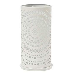 Billy portavelas blanco 14 x 6,5 cm, candelero de metal de 4