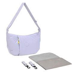 Troozy Lässig luiertas voor baby's, om op te hangen, met aankleedkussen, kinderwagenopzetstuk, waterafstotend/GRE Lunua heuptas, Paars