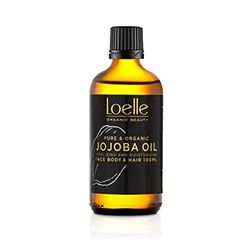 Loelle - Aceite de Jojoba Puro y Orgánico Prensado en Frío, Apto para Todo Tipo de Piel, Aceites de Jojoba para Pelo, Cara, Manos, Cuerpo y Área Íntima, Cosmética Natural, Cosechado en Perú 100ml
