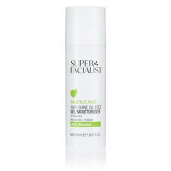 Super Facialist Anti Blemish Clarifying Gel Moisturiser with Salicylic Acid - Hydrating Oil-Free Face Cream with Niacinamide for Acne Treatment & Blackhead Remover, Vegan Friendly - 50ml