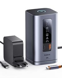 Baseus Station d'accueil USB-C avec Chargeur 100W, Série Spacemate 11 en 1, 3 Moniteurs avec 2 HDMI, 1 DP 4K@60Hz, USB-A/C 10Gbps, Ethernet 1Gbps, Compatible avecOrdinateurs Portables Windows