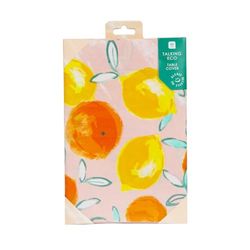 Återvinningsbart pappersbordsskydd |Sommartema engångs tropisk bordsduk, servisdekorationer citron och orange citrusdesign, alfresco middag, trädgårdsfest, picknick, grill 180 cm x 120 cm