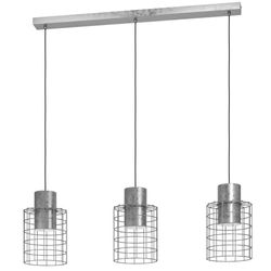 EGLO lampada a sospensione Milligan, luce a sospensione a tre luci, in metallo galvanizzato, bianco, illuminazione da soggiorno, presa E27, L 103 cm