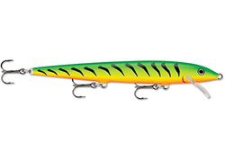 Rapala - Leurre de Pêche Original Floater - Matériel de Pêche avec Construction Balsa - Leurre Pêche d'Eau Douce - Prof de Nage 1.2-1.8m - Taille 11cm / 6g - Fabriqué en Estonie - Firetiger