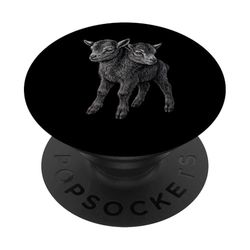 Cabrito de dos cabezas - Gótico oscuro grabado estilo Oddity Des PopSockets PopGrip Adhesivo