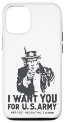 Custodia per iPhone 13 Uncle Sam, poster vintage con scritta "I Want You For U.S. Army"