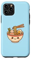 Kawaii Ramen Bowl Cute Japanese Noodle Illustration Blue Case for iPhone 11 Pro