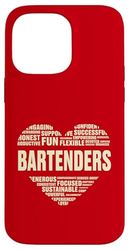 Love Heart Facts Bartenders Lover Bartender Life I Love Bars Case for iPhone 14 Pro Max