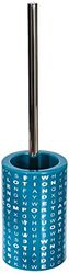 AWD Interior Toilet Brush, Ceramic with letter pattern, Blue and White, 11 x 11 x 43,5 cm