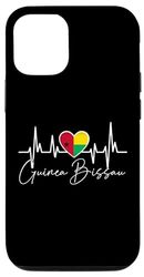 Coque pour iPhone 15 Pro Guinée-Bissau Heartbeat ECG Pulse Drapeau de la Guinée Bissauan Racines