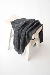 Kaiser 6521724 WOOL - Knitted baby blanket 100% merino wool, breathable baby blanket, newborn baby blanket, newborn baby blanket, stroller blanket, baby shawl blanket, collar graphite
