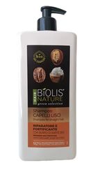 Biolis Nature Shampoo Riparatore e Fortificante per Capelli Lisci con Burro di Karitè Bio, 750 ml