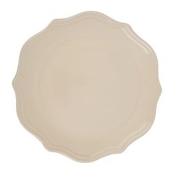 GENEVIEVE LETHU 536319 Gräddfärgad lergods platt tallrik Ø 27 cm - Diana bordskollektion - porslinstallrik med klassisk charm, fint skalad