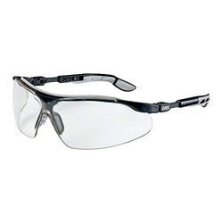 Uvex i-vo Schutz Bügelbrille, Supravision Excellence Transparent, Schwarz,Grau