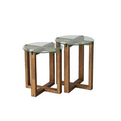 Hanah Home Nesting Table, 100% Verre trempé, Taille Unique