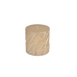 Homéa, Bougie Pilier Embossée Ø7 x H7,5 cm Mystic Jungle Or Finition Brillante