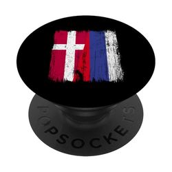 Denmark Russia Half Flag Danish Russian Jersey PopSockets Adhesive PopGrip