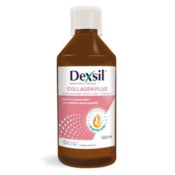 Dexsil Complément Alimentaire Buvable au Collagène d'Origine Marine - A Base d’Acide Hyaluronique et de Zinc - pour une Peau Radieuse, Saine et Élastique - Flacon avec un Bouchon Doseur 500 ml´